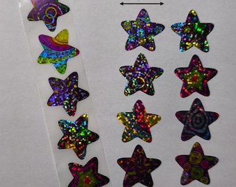 Space Star Stickers – 8 Designs – 1 Inch (2.5 cm) Star Shaped Space Stickers for Gifts, Mail and Packaging