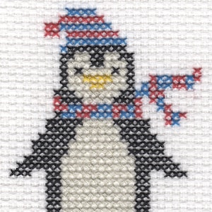 Kit de tarjeta de puntada de cruz de Navidad de Easy Penguin