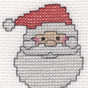 Easy Santa Cross Stitch Kerstkaart Kit