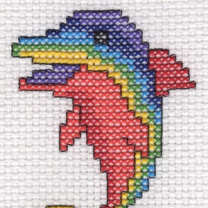 Regenbogen Delphin einfache Kreuzstich Karte Kit