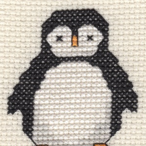 Kit de tarjeta de puntada de cruz de pingüino pequeño