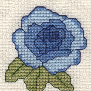 Blue Rose Cross Stitch Card Kit