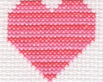 Kit rose rayé de carte de point de croix de coeur rayé