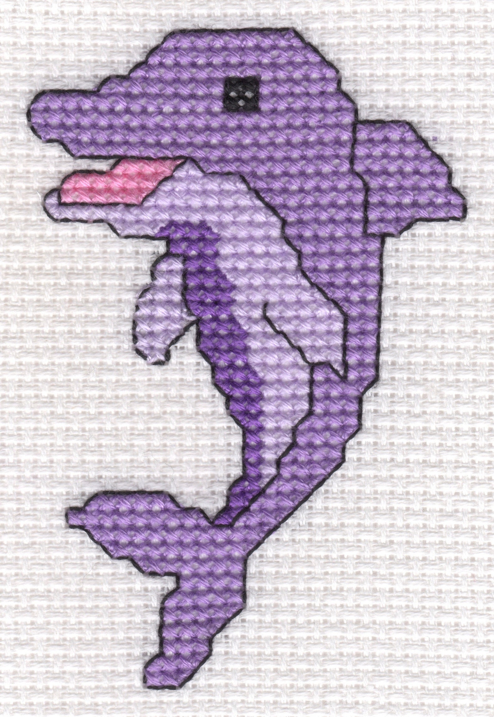 Small dolphin cross stitch kit in lavender Etsy