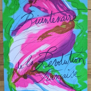 Cartel original Jean Messagier, Revolución Francesa 1988