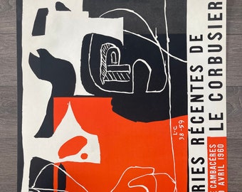 Original Le Corbusier Poster "Tapisseries Récentes" Galerie La Demeure 1960 - Mourlot