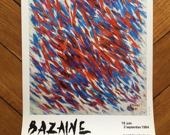 Original exhibition poster Jean Bazaine 1984 Musée Colmar