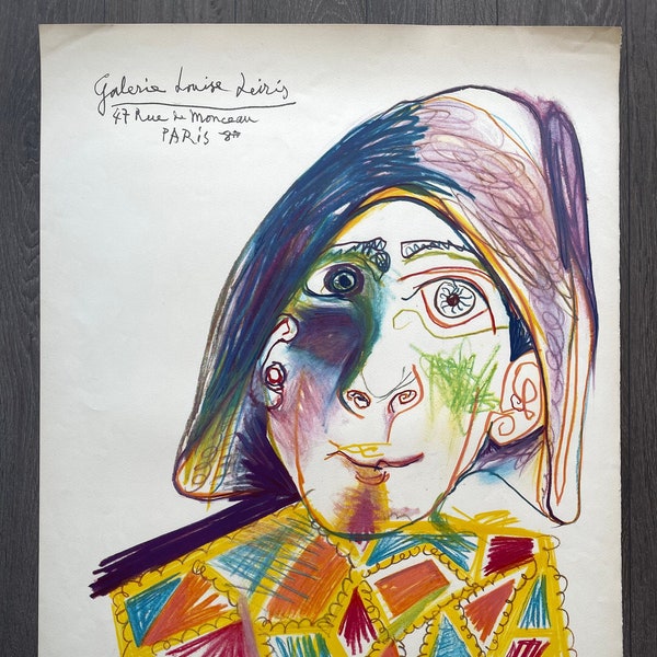 Affiche originale Picasso « Arlequin » Galerie Louise Leiris, 1971