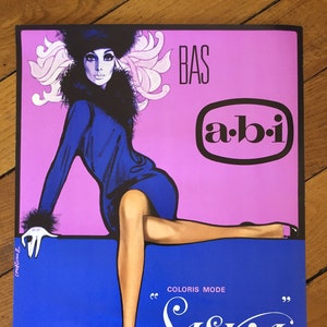 Original french poster fashion 1969 ABI pantyhose