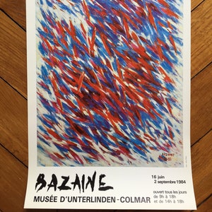 Original exhibition poster Jean Bazaine 1984 Musée Colmar