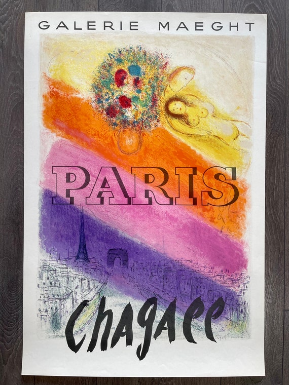 Original Marc Chagall Poster Galerie Maeght – Les Champs Elysees