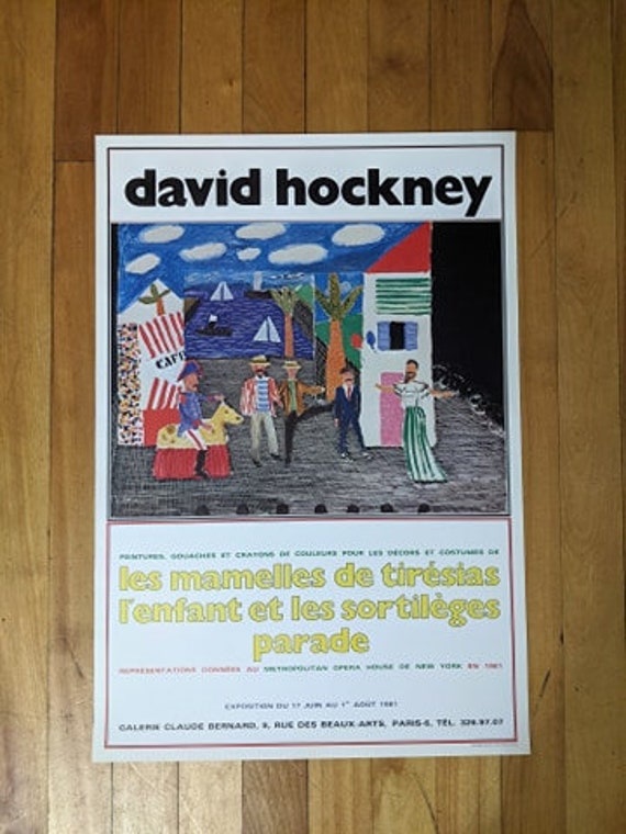 Original Exhibition Poster David Hockney 1981 Paris Galerie Original Exhibition Poster David Hockney 1981 Paris Galerie