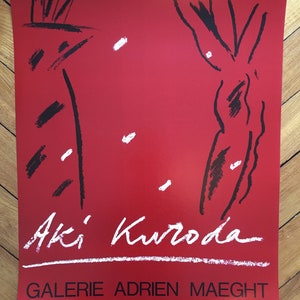 Original Ausstellungsposter Aki Kuroda Maeght 1986 Lithographie