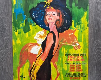 Original Loterie Poster Grand Prix Paris - 1965