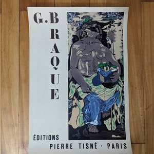 Original Exhibition Poster Georges Braque Editions Pierre Tisné  Mourlot Paris 1953 Arche Paper