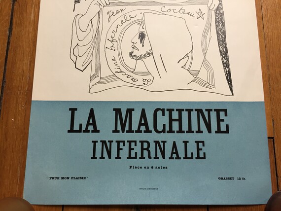 Original Exhibition Poster Jean Cocteau 1934 La Machine Infernale