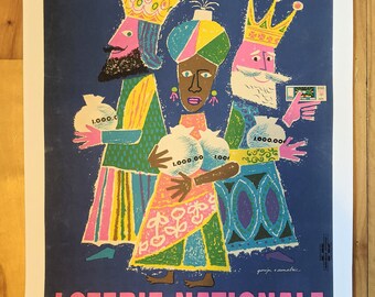 Original Lithographie Poster Loterie Nationale 1966