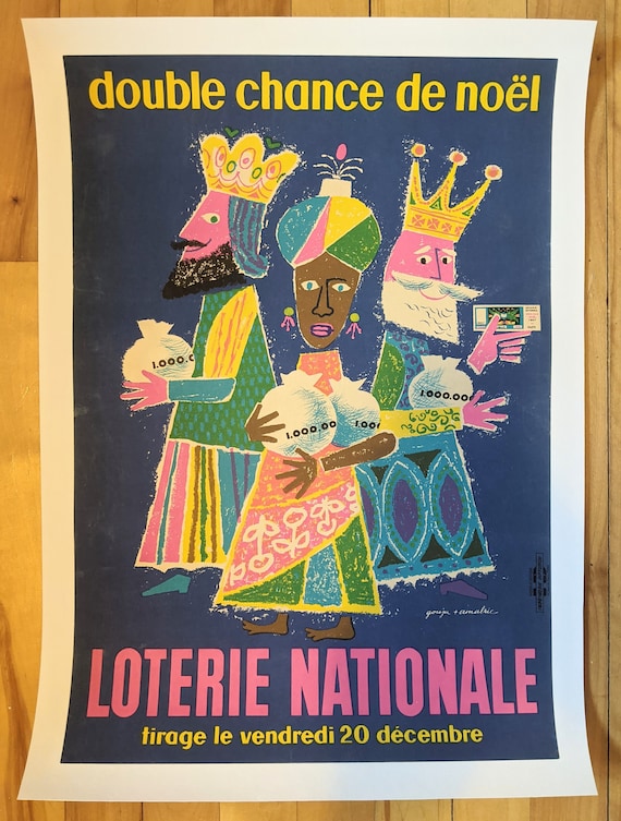 オリジナル リトグラフ ポスター Loterie Nationale 1966 - Etsy 日本