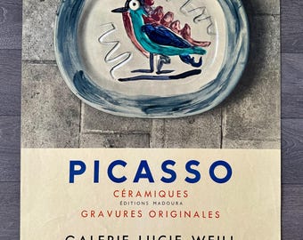 Original Picasso Poster Ceramiques - Galerie Lucie Weill - 1967