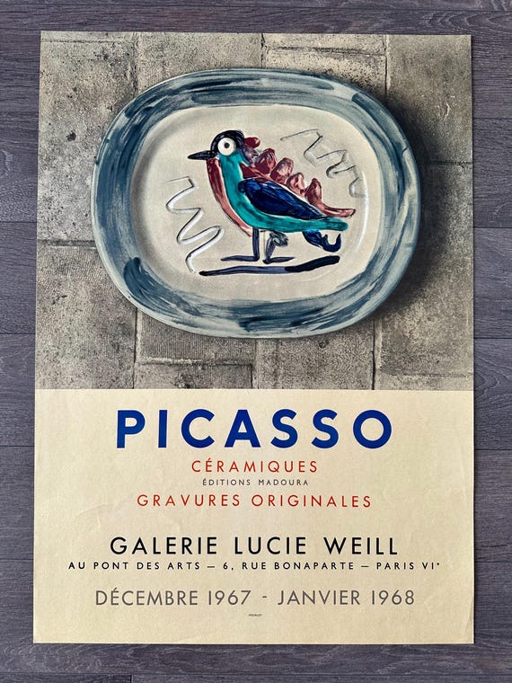 Original Picasso Poster Ceramiques - Galerie Lucie Weill - 1967