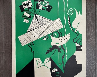 Original Poster von Yves Bonnat "Mi-Caréme" Theatre de Paris, 1953