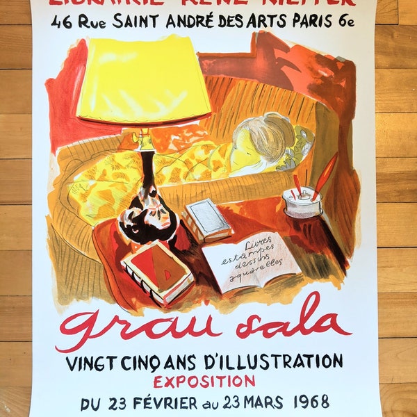 Original exhibition poster Grau Sala Rene Kieffer Paris - 1968