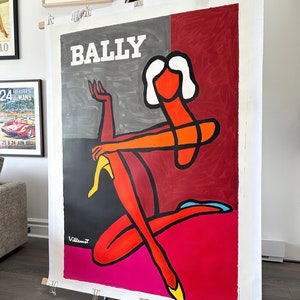 Original Bernard Villemot Bally Shoes Femme, 1978