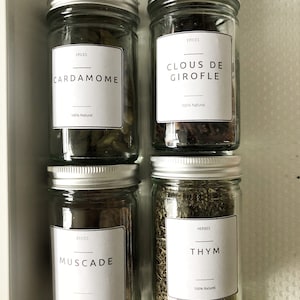 Français Printable Spice Labels with Modern Minimalist Design DIY Print at Home Zero Waste lifestyle french, pantry image 3