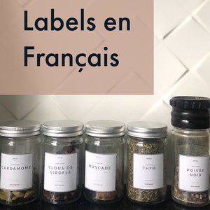 Français Printable Spice Labels with Modern Minimalist Design DIY Print at Home Zero Waste lifestyle french, pantry image 2