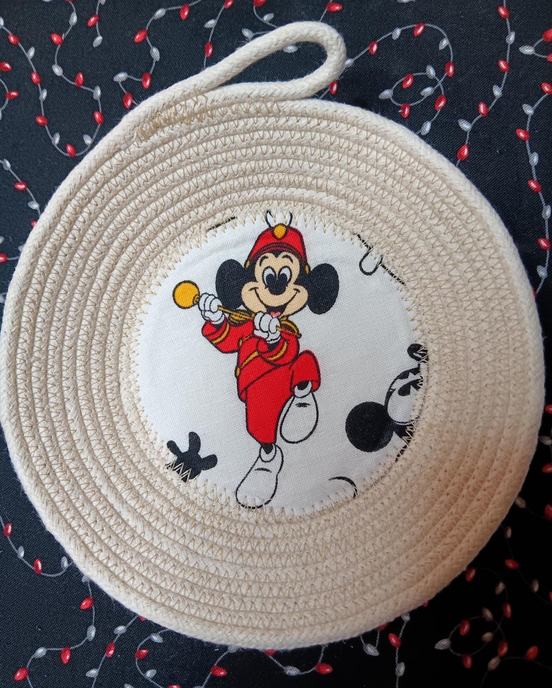 Marching Mickey Mouse Rope Bowl, 5 Inches Round, 1.5 Inches Deep, Small ...