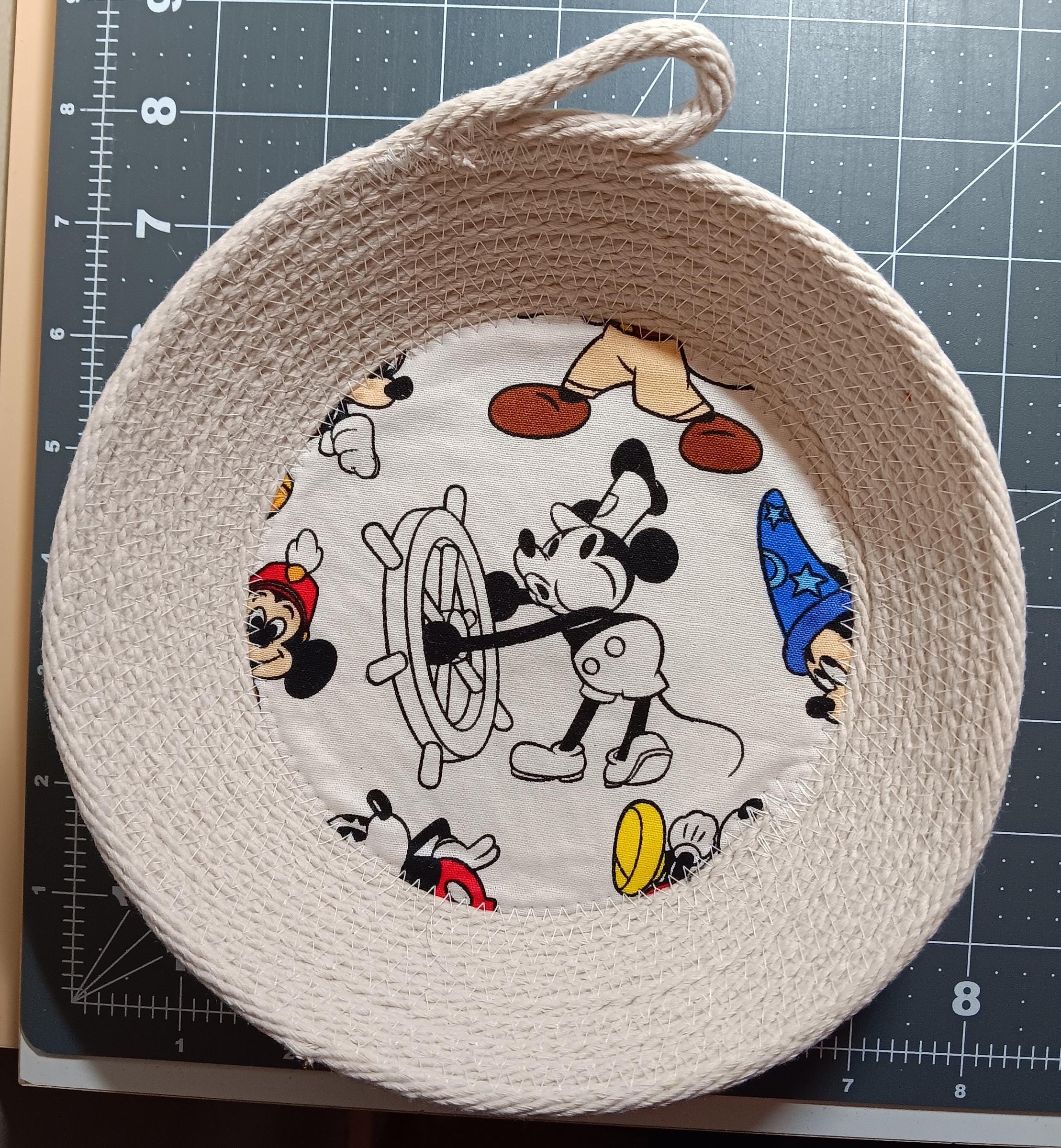 medium rope bowl medium bowl handmade rope bowl Mickey Mouse bowl kids room decor trinket dish bedside dish baby shower gift