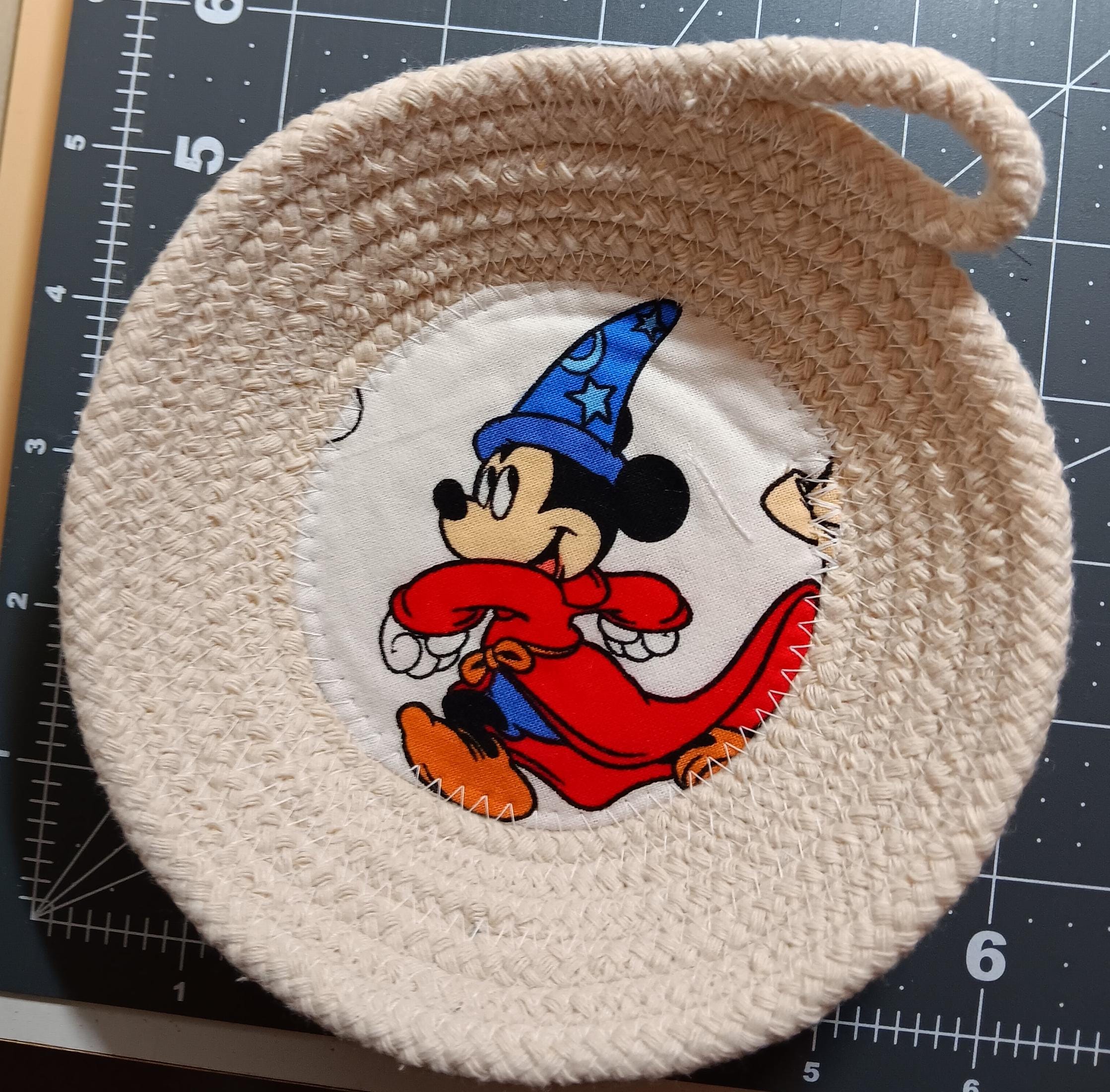 small rope bowl small bowl handmade rope bowl mickey mouse bowl kids room decor trinket dish bedside dish baby shower gift