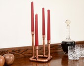 Copper Candelabra with Four Arms, Modern Candlestick, 7th Wedding Anniversary, Wedding Centrepiece, Copper Table Decoration