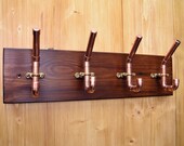 Copper Coat Hook Plaque, Towel Hooks Plinth, Mounted Dog Lead Hooks, Utility Room Hooks, Copper Decor