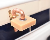 Soap Holder made from Copper Pipe, Magnetic Soap Holder, Industrial Bathroom, Steampunk Home, Bathroom Accessories