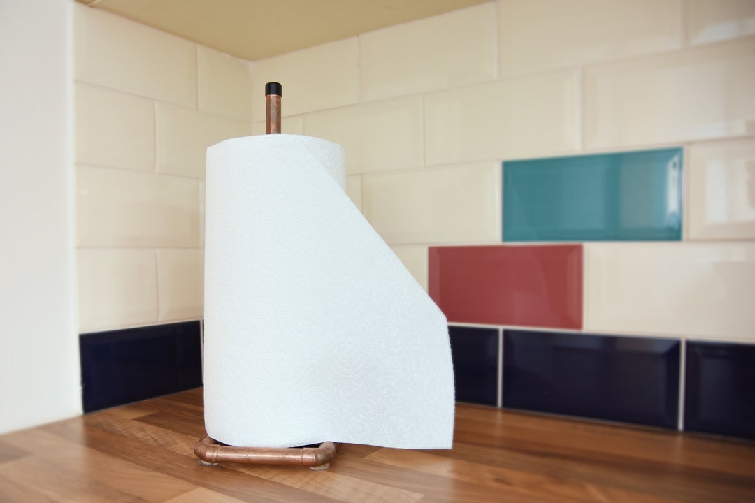 Copper Kitchen Roll Holder Industrial Kitchen Decor Rustic Etsy