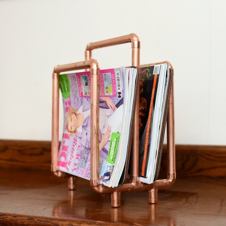 Copper Pipe Magazine Rack Copper Magazine Holder - Etsy