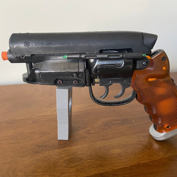 Bladerunner Deckard's Blaster replica 3D hi-fi print, NON-FIRING, moving parts, amber grips.