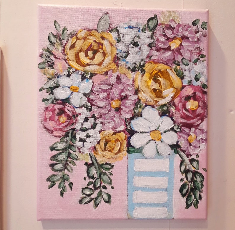 Garden Roses Oil Painting, Rose Abstract Painting, Rose Acrylic