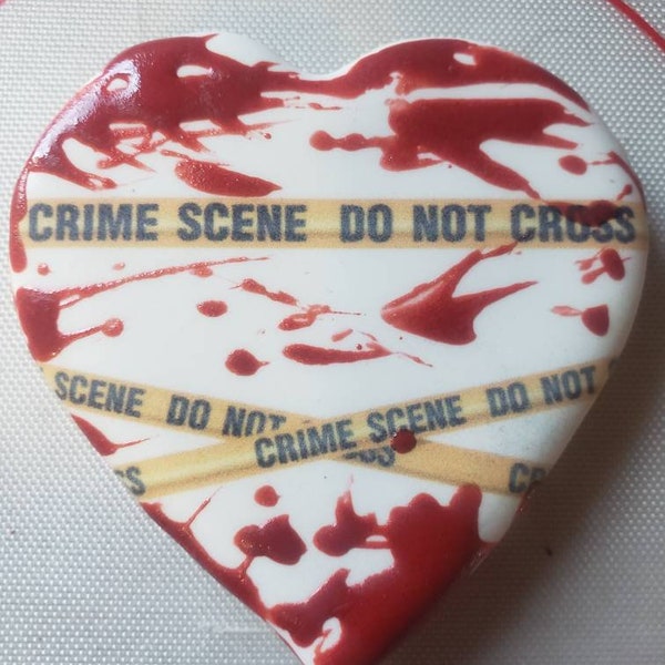 Crime Scene Blood Splatter Cookie Gothic Valentine Cookie Anti-Valentine (Small)