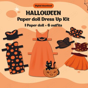 HALLOWEEN Style Printable Body Positive doll Dress up kit