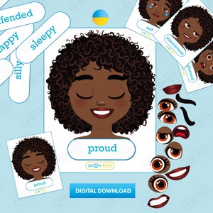 Páginas de actividades EMOTIONS, Descarga instantánea, Tarjetas Montessori lindas, Homeschool, Actividad para chica, Tabla de sentimientos, American Girl, tarjetas didácticas