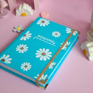 Handcrafted Custom Premium Hardcover Reading Journal, Interactive Book Review Journal, Read Reflect Book Journal, Handmade Daisy Rebind