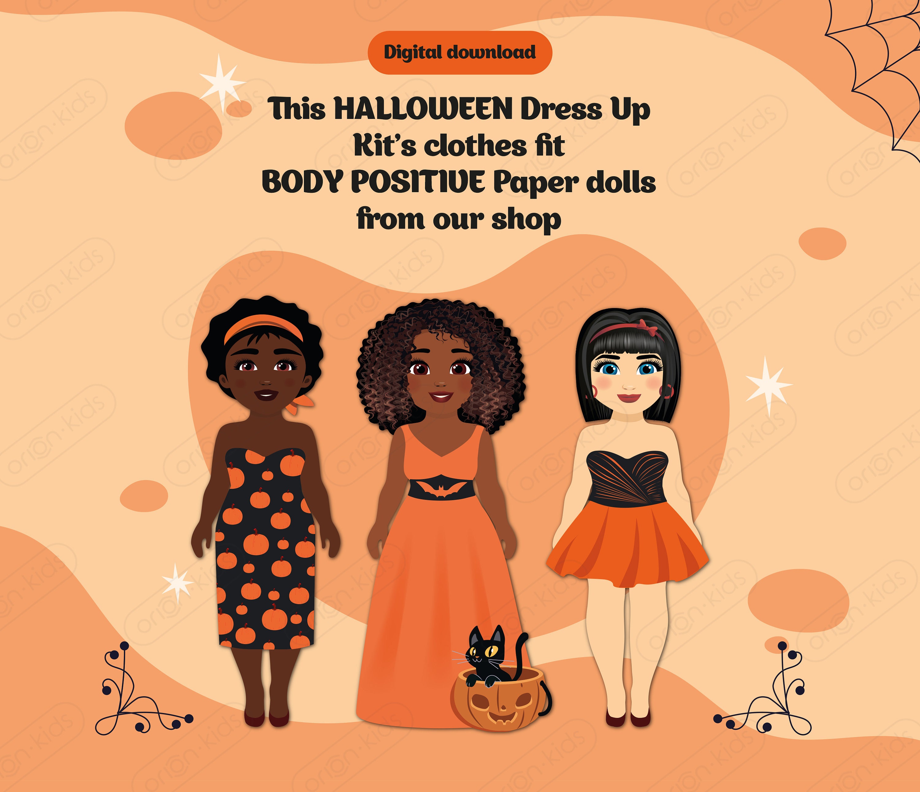 HALLOWEEN Style Printable Dress Up Kit Paper Doll Body Etsy halloween-style-printable-dress-up-kit-paper-doll-body-etsy