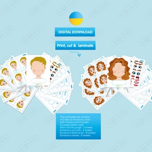 Páginas de atividades EMOTIONS, Download instantâneo, Cartões Montessori fofos, Educação domiciliar, Atividade para meninos, Quadro de sentimentos, emoções de meninos, flashcards