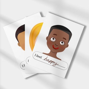 Tapetes de massinha de modelar com emoções, Tapete de argila para impressão, Rostos de sentimentos, Atividade para pré-escola e educação domiciliar, Download digital, Rostos fofos de crianças