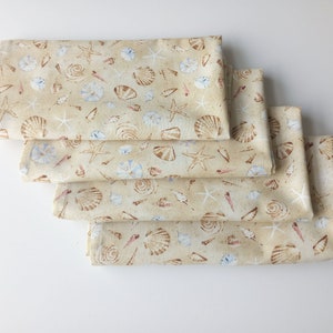 Seashell Dining Napkins Beach napkins Summer napkins Coastal napkins Cotton cloth napkins reusable napkins everyday cloth napkins