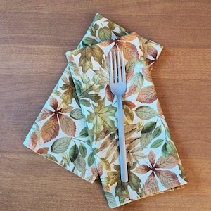 Autumn Leaf Cotton Napkins: Thanksgiving Table Decor, Set of 4/6/8