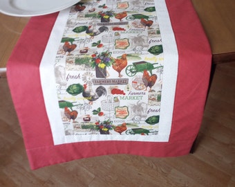 Farmers Market Table Runner Rooster table runner Farmhouse table runner Farm Fresh table topper Modern Farmhouse gifts for her