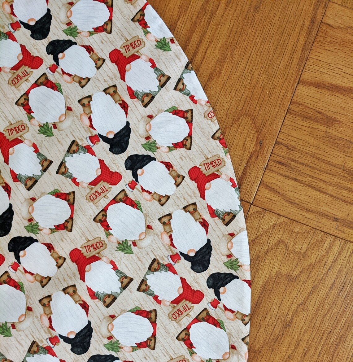 Christmas Gnomes Quilted Tree Skirt 36 inch Handmade tree Etsy